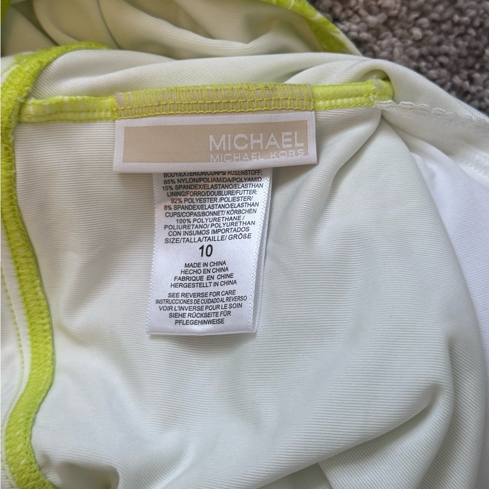 Micheal Kors lime green one piece nwot - Picture 6 of 7